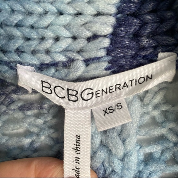 Cardigan Sweaters Blue White Navy Seas Combo Cardigan - S Knit Boho Oversized - Picture 2 of 7